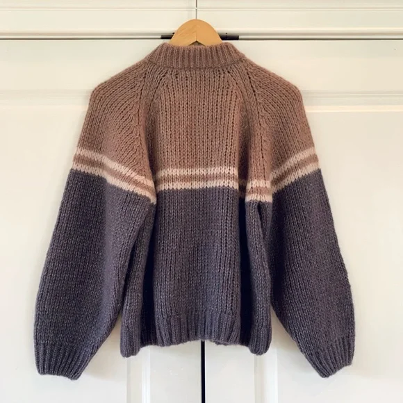 Xirena Sweater Alpaca Blend Knit Mock Neck Pullover Neutral Snowbird Size XS - Picture 5 of 9